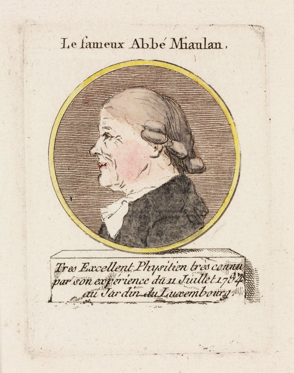 有名なAbbe Miaulan（1784年頃）。 作： 不明