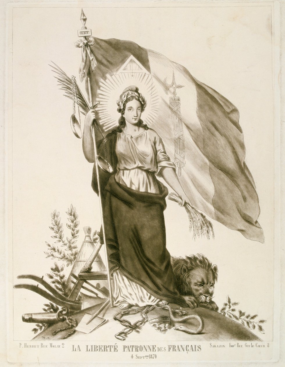 自由、フランスの守護神、1870年 作： 不明