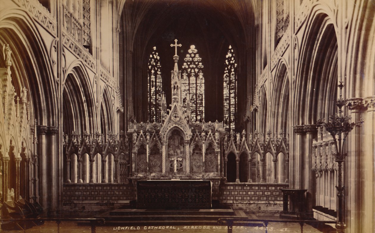 リッチフィールド大聖堂、Reredos and Altar、1929年。 作： 不明
