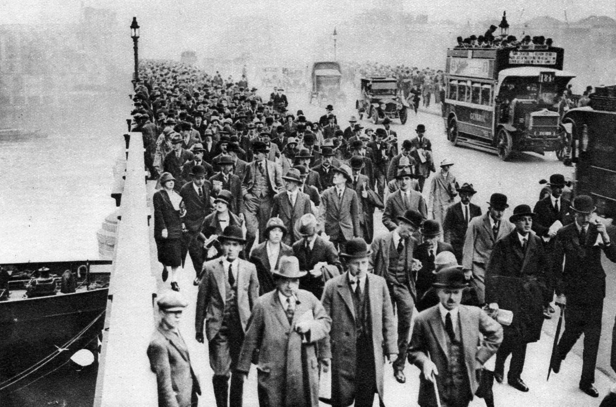 ロンドンブリッジラッシュアワー、ロンドン、1926-1927 作： 不明