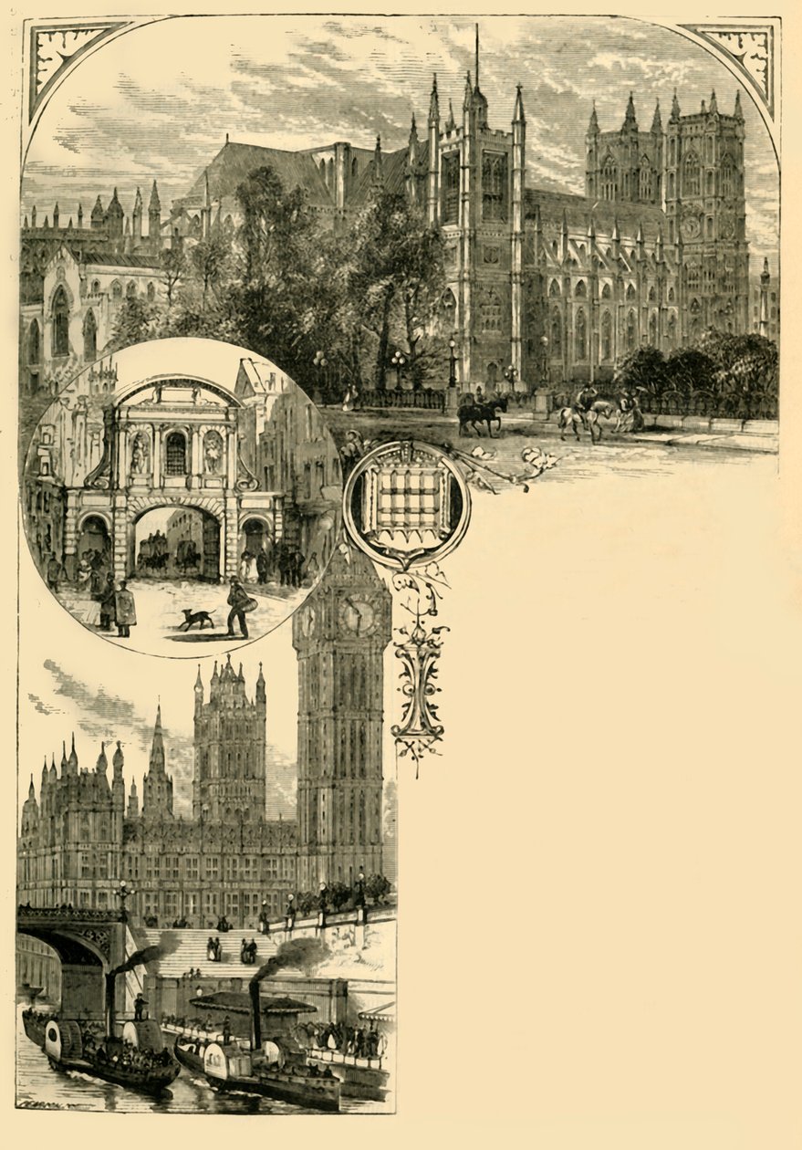 ロンドン。ウェストミンスターと西郊外、1881。 作： 不明