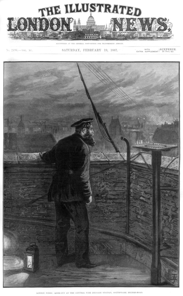 ロンドン火災、1887 作： 不明