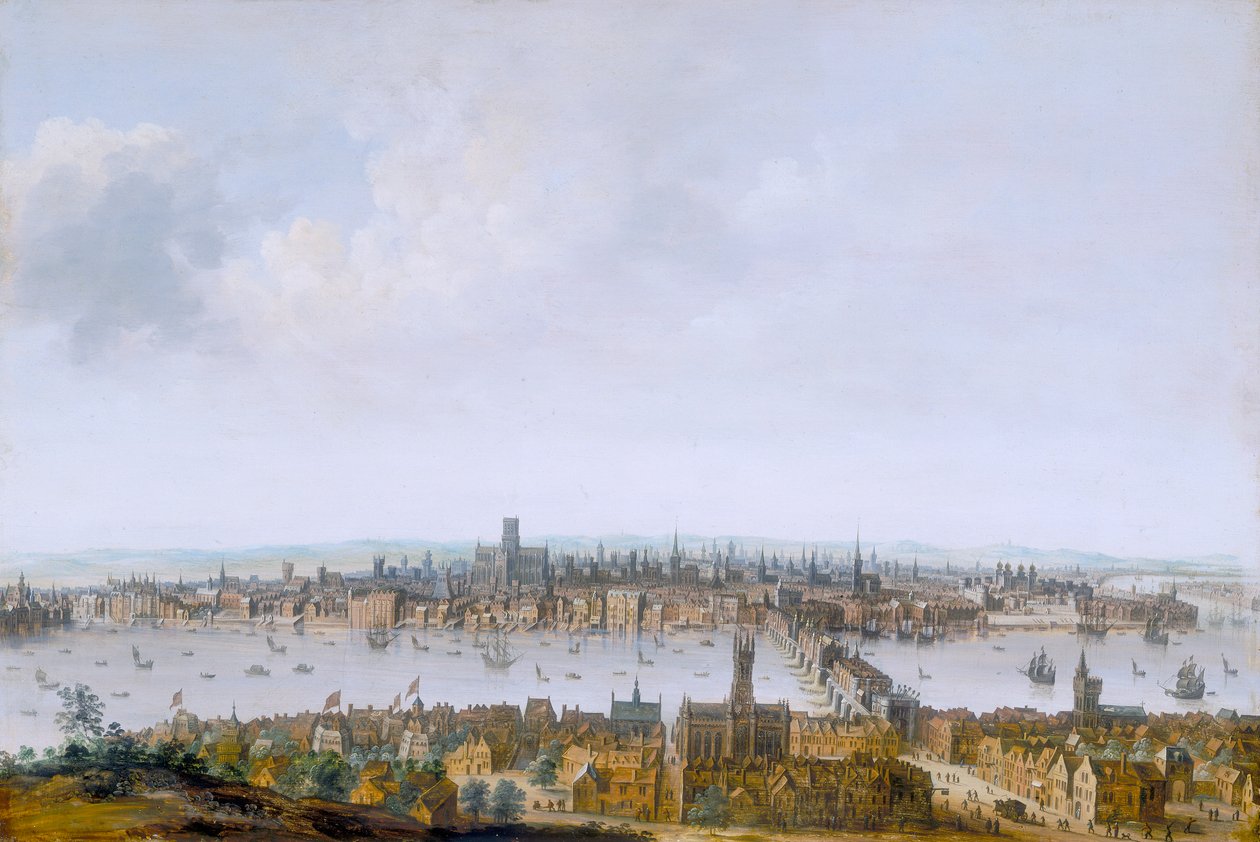 「サザークからのロンドン」、c1630 作： 不明