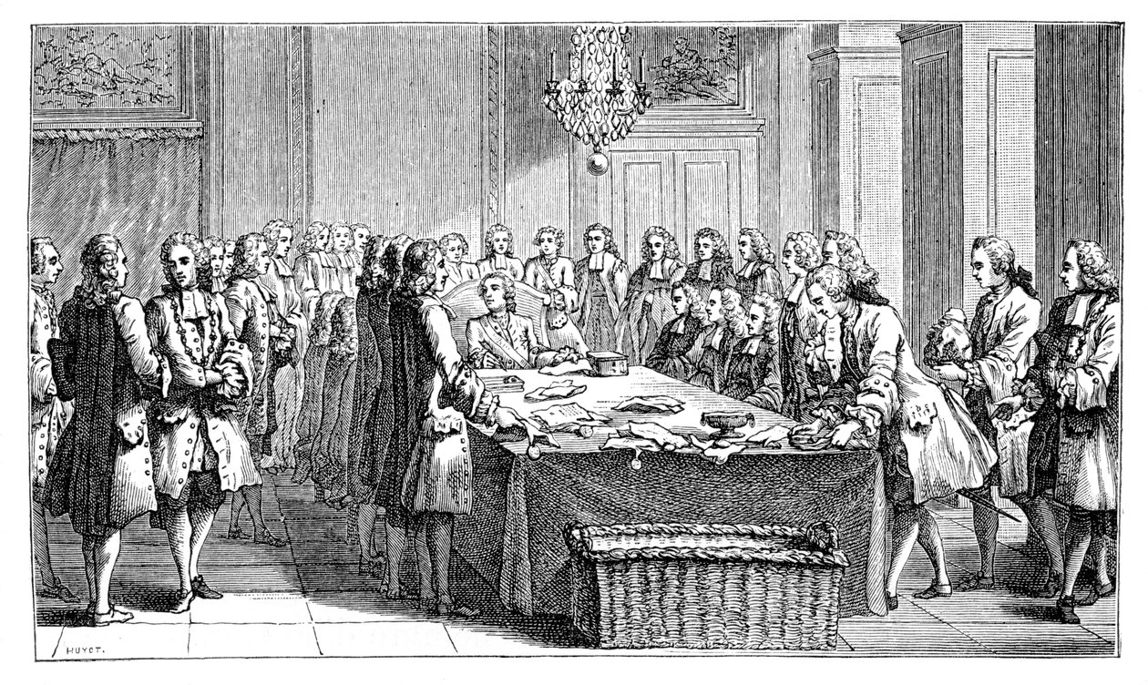 ルイ15世、新条約に調印、1757年、1885年 作： 不明