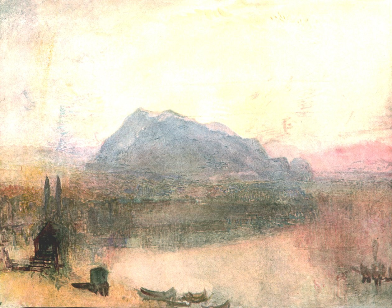 ルツェルンとリギ：初期の夜明け、c1840s、c1900。 作： 不明