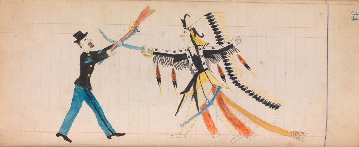 マフェット・レジャー: インディアンの酋長であり兵士。 1874-81。 作： 不明