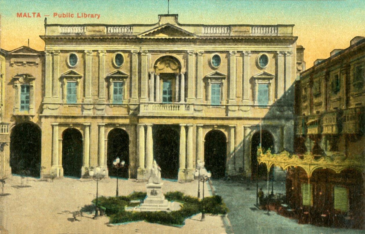 マルタ-公共図書館、c1918-c1939。 作： 不明
