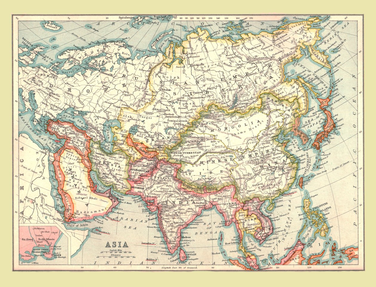 アジアの地図、1902年。 作： 不明