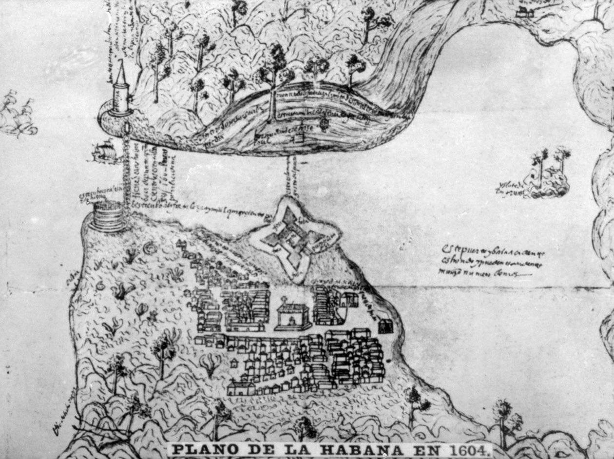 ハバナの地図、1608年、1920年代 作： 不明