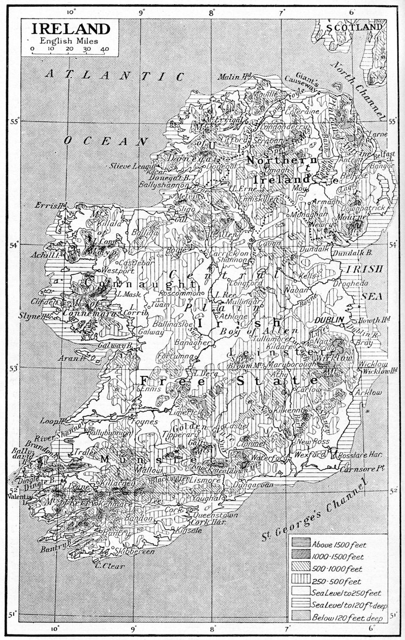 アイルランドの地図、c1930s 作： 不明