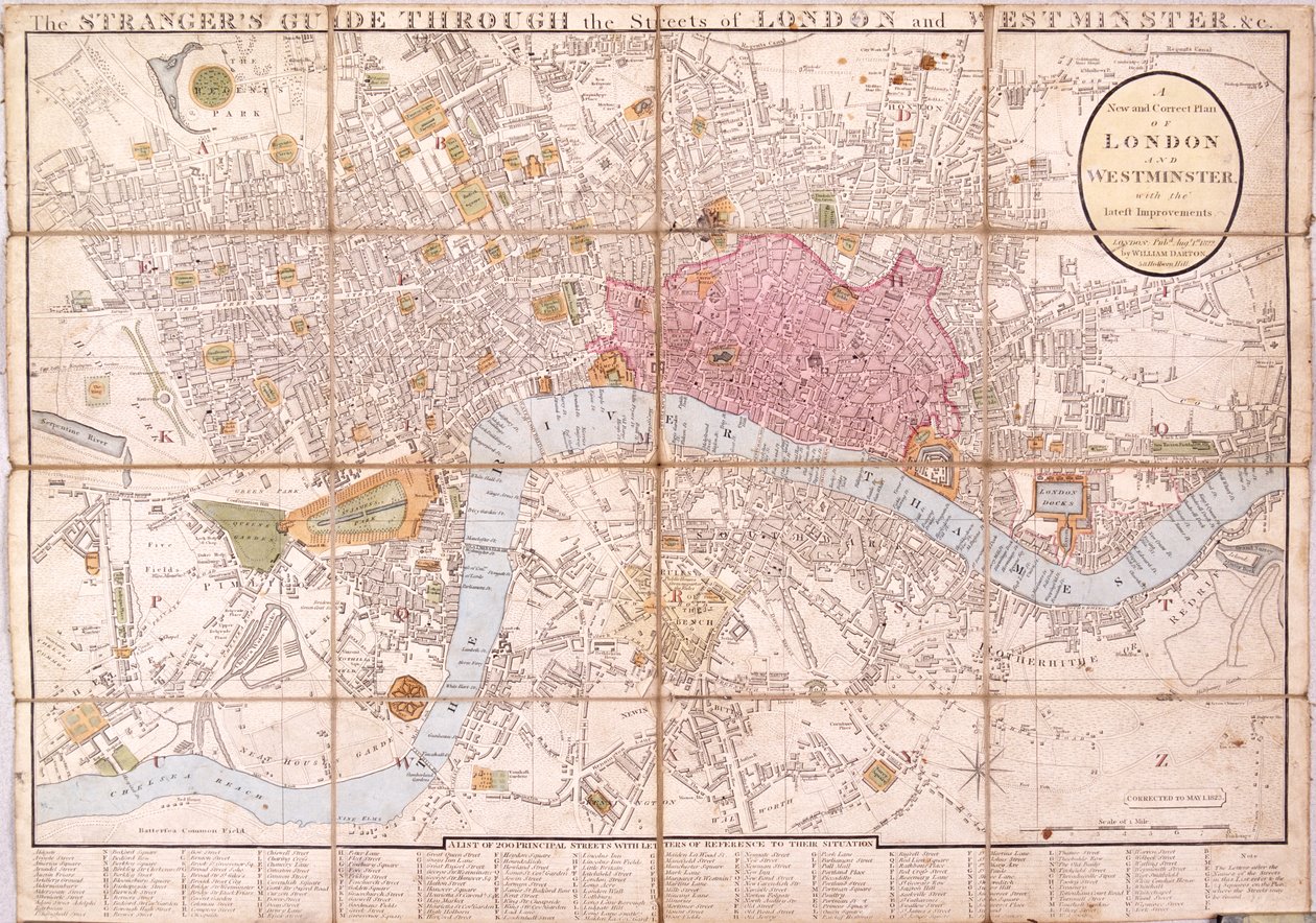 ロンドンの地図、1823年 作： 不明