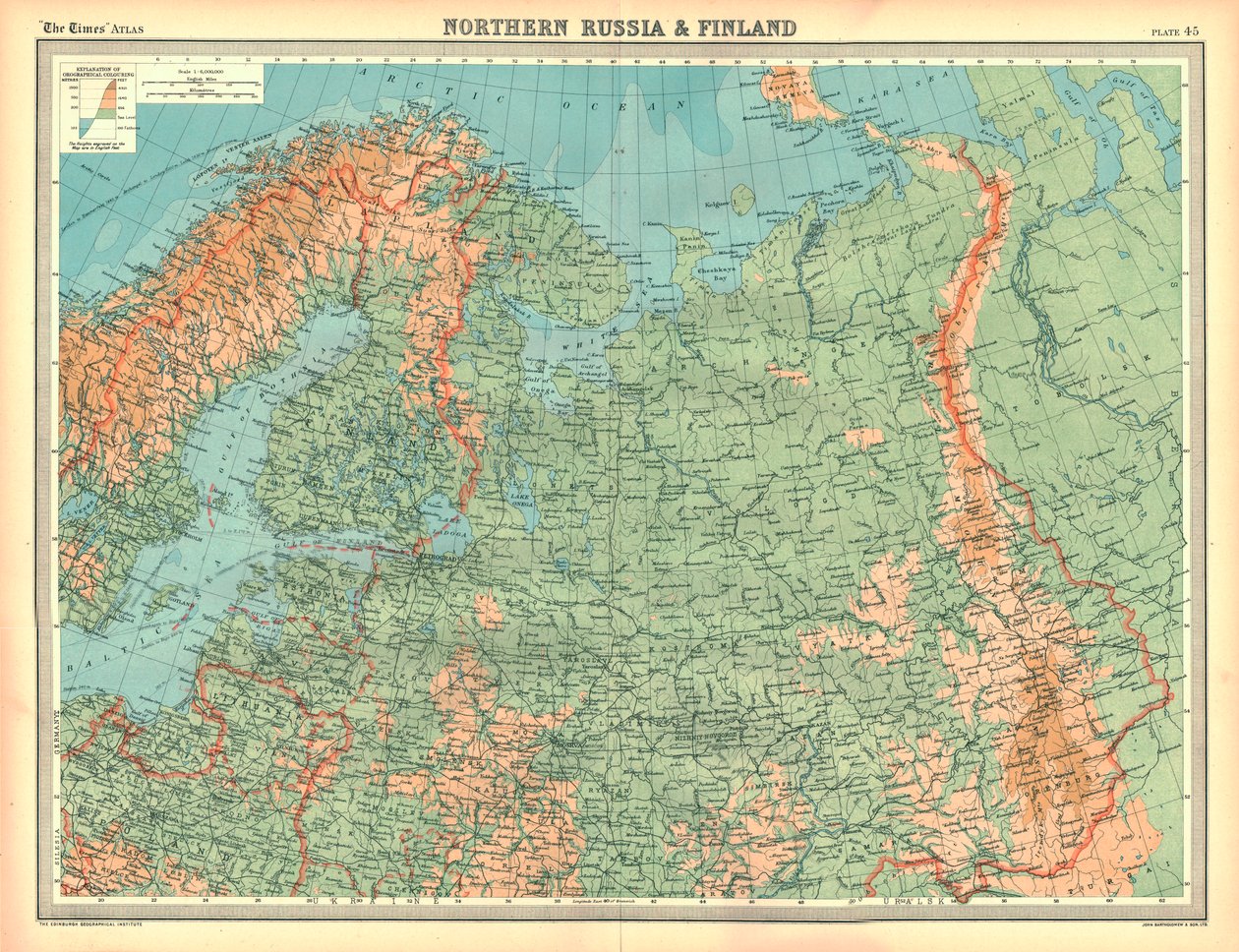 ロシア北部とフィンランドの地図 作： 不明