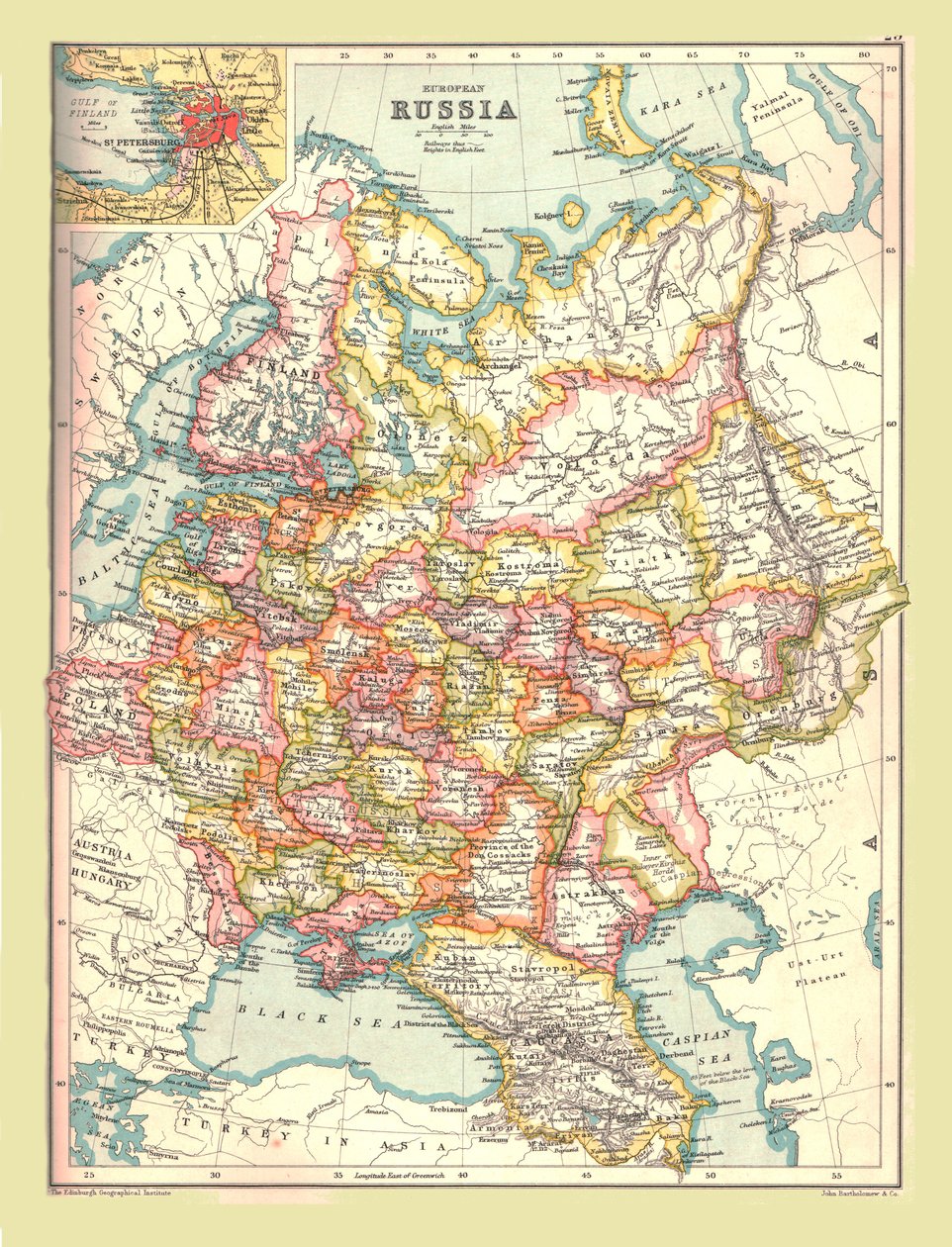 ロシアの地図、1902年。 作： 不明