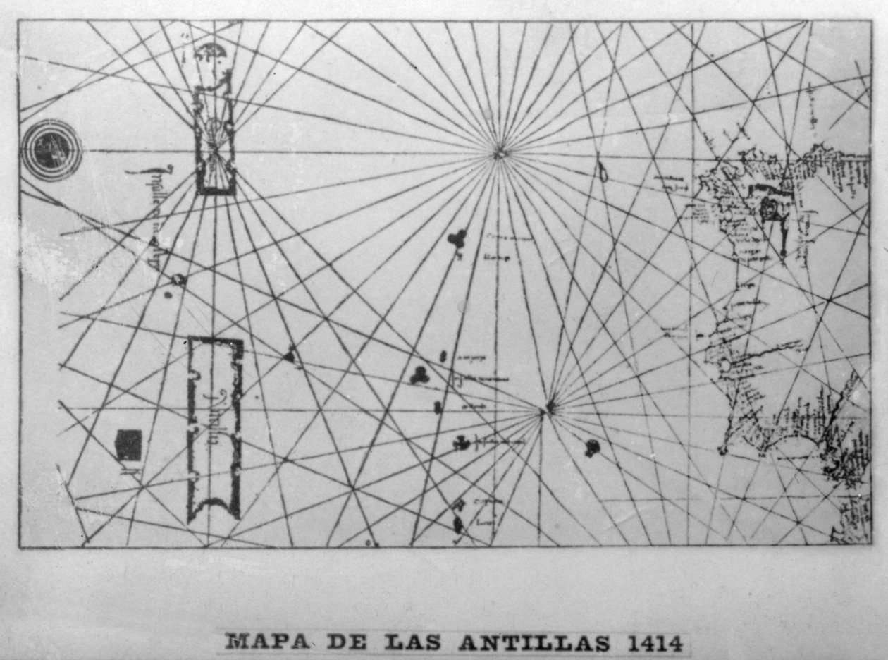 アンティル諸島の地図、1414年1919年。 作： 不明