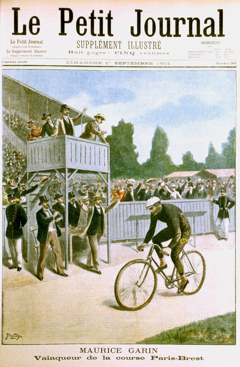 モーリスガリン、パリ-ブレストサイクルレースで優勝、1901 作： 不明