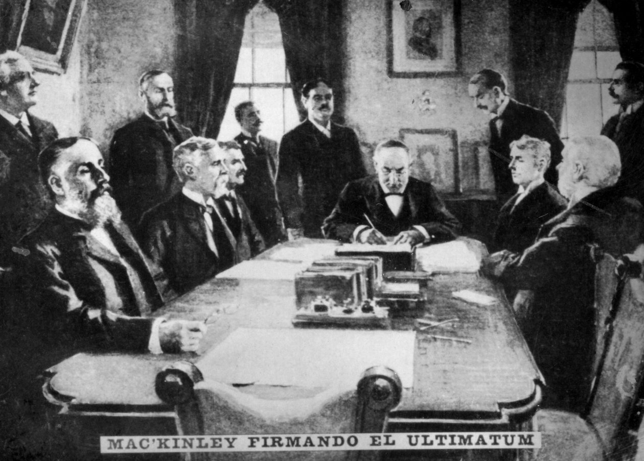 マッキンリーは、1898年4月12日、c1910の最終通告に署名します 作： 不明