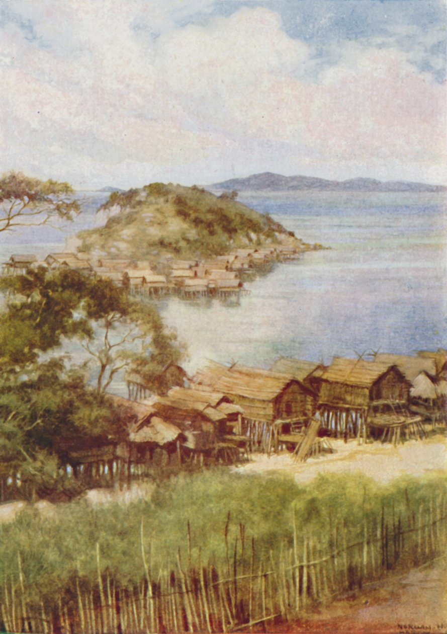 メラネシアンビレッジ、1924年 作： 不明