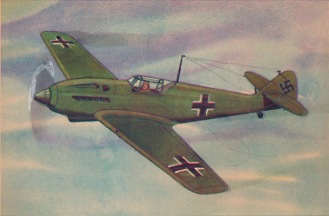メッサーシュミットME 109戦闘機単葉機、c1944。 作： 不明