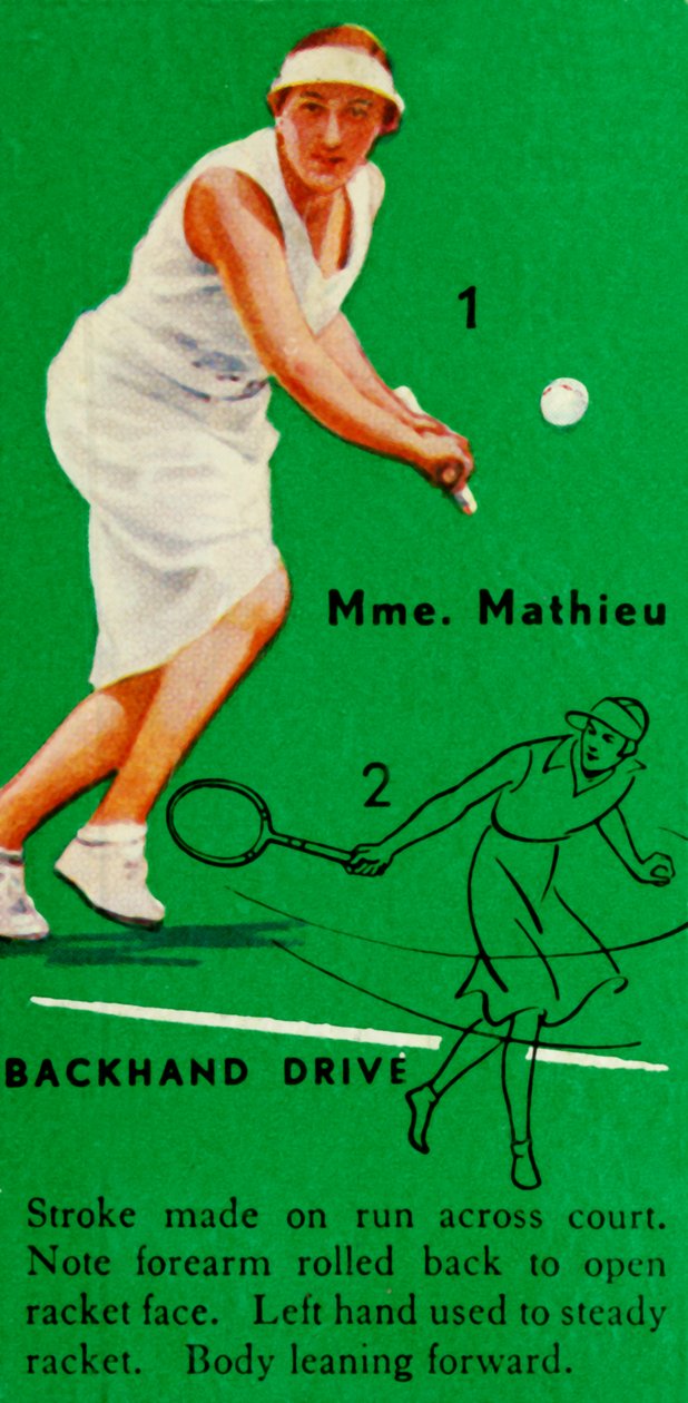 マチュー夫人-バックハンドドライブ、c1935。 作： 不明
