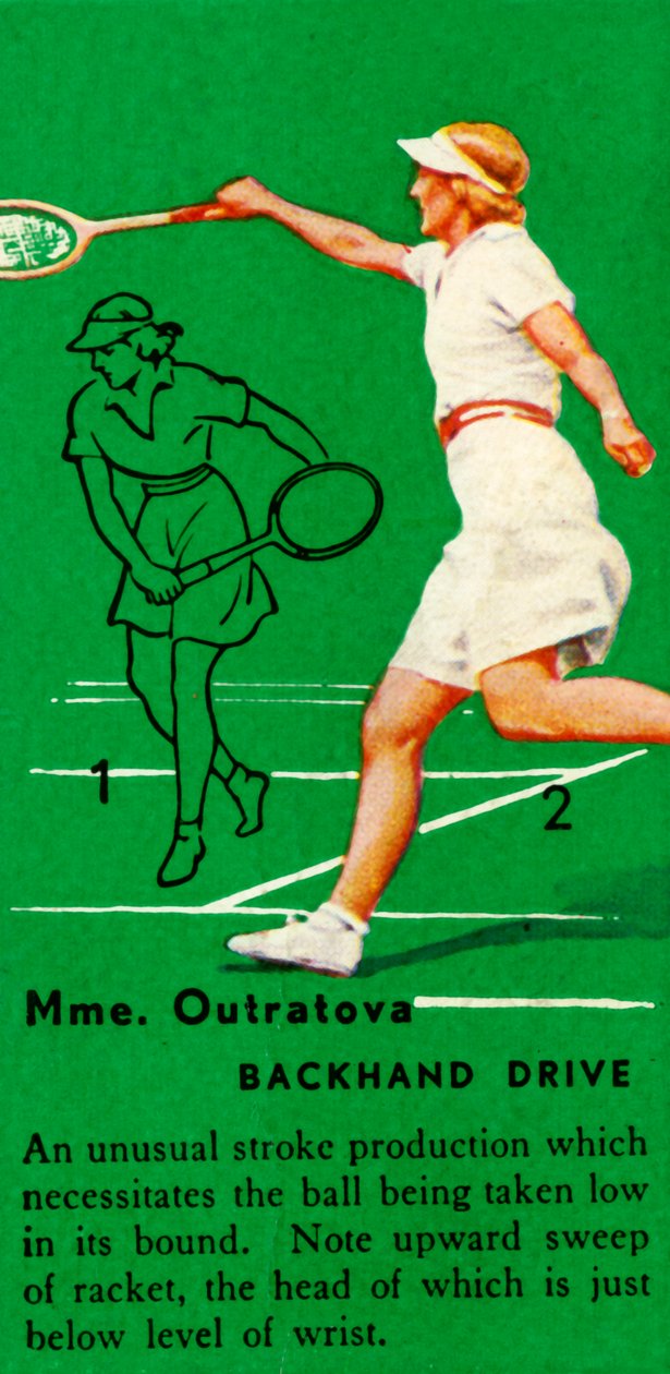 Mme。 Outratova-バックハンドドライブ、c1935。 作： 不明