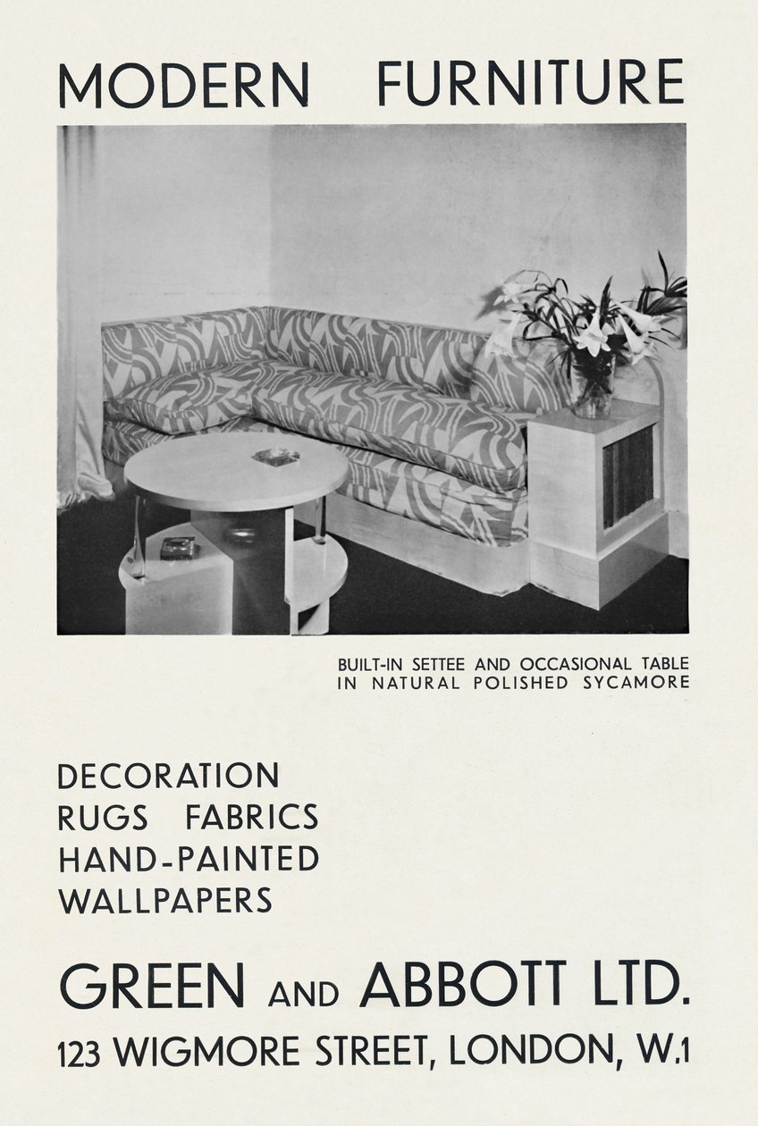 モダンな家具-Green and Abbott Ltd.、1933 作： 不明