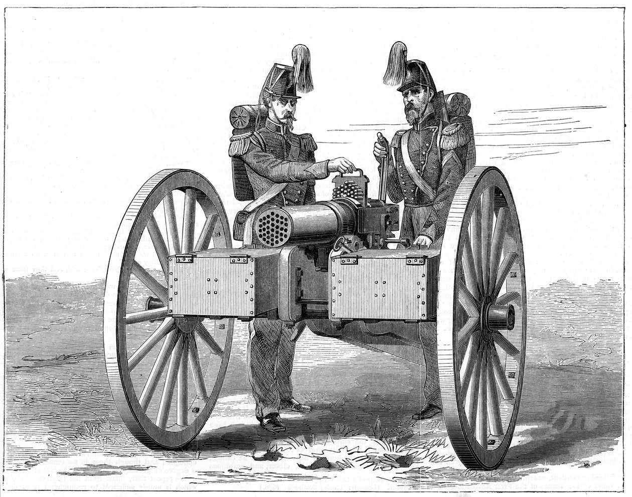 モンティニー機関銃、1870年 作： 不明