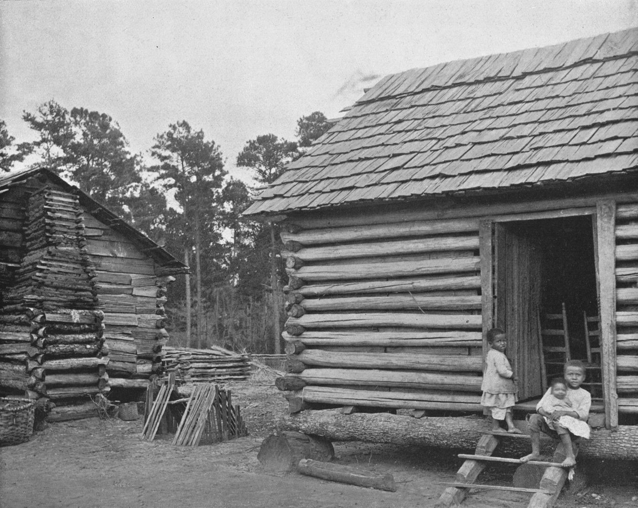 Negro Log Huts、米国ジョージア州トーマスビル、c1900。 作： 不明