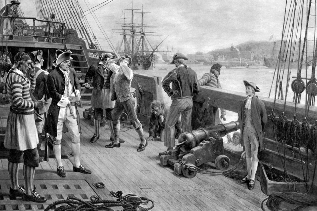 ネルソンズ海軍の最初の足場、チャタム、1771年 作： 不明
