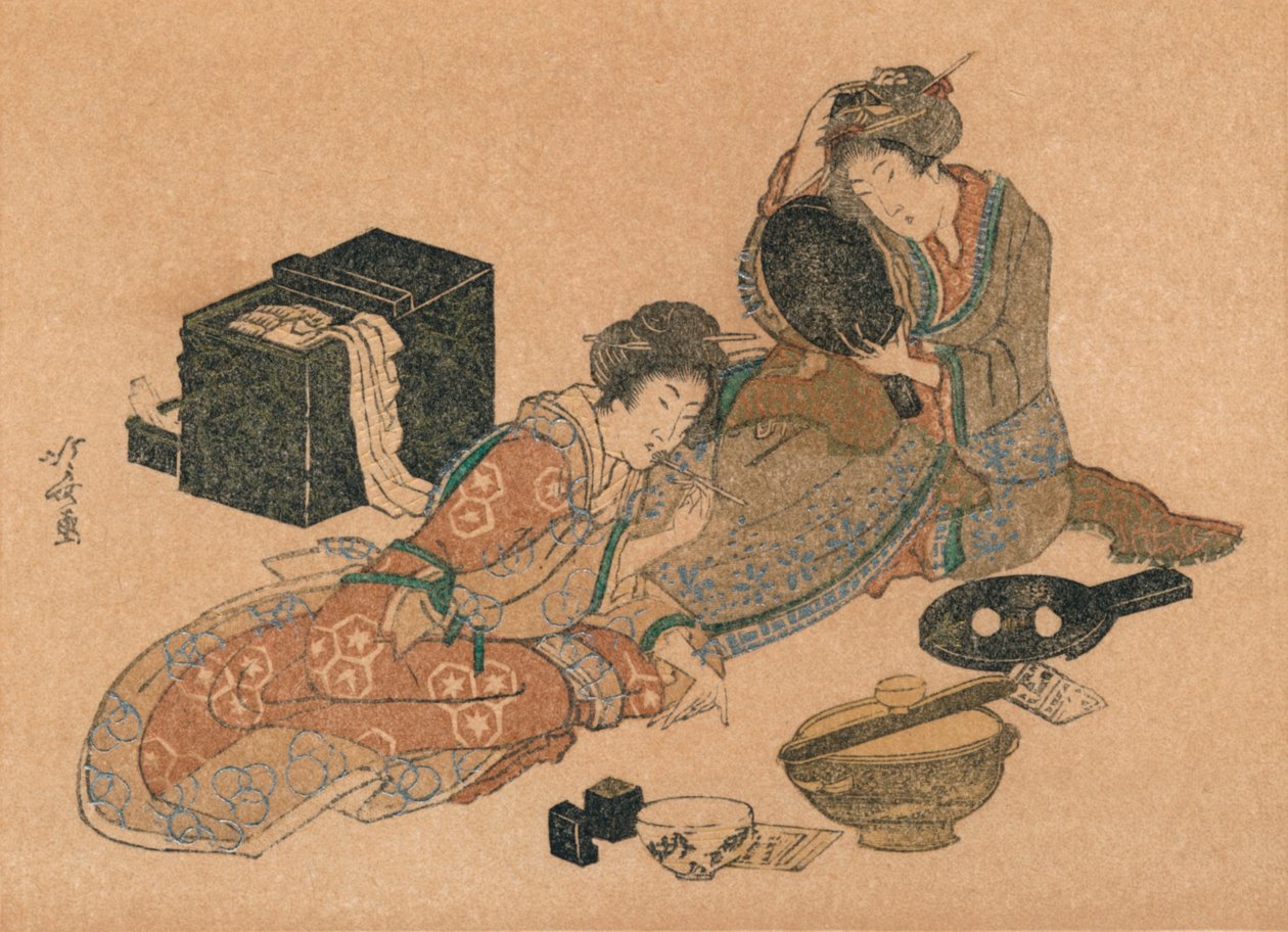 年賀状またはすりもの、c1890 作： 不明