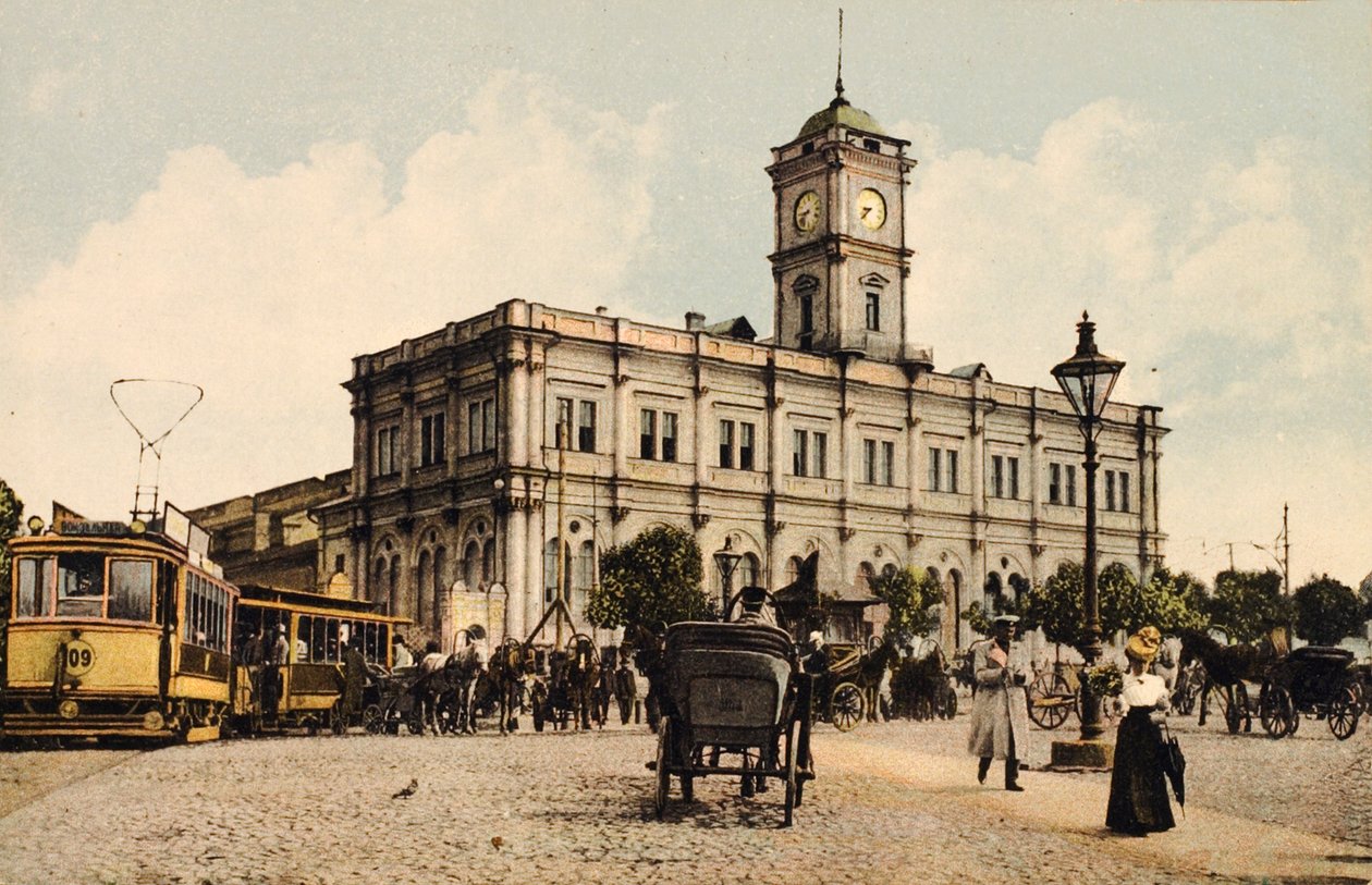 ニコラス駅、カランチョフスカヤ広場、モスクワ、ロシア、c1904-c1905 作： 不明