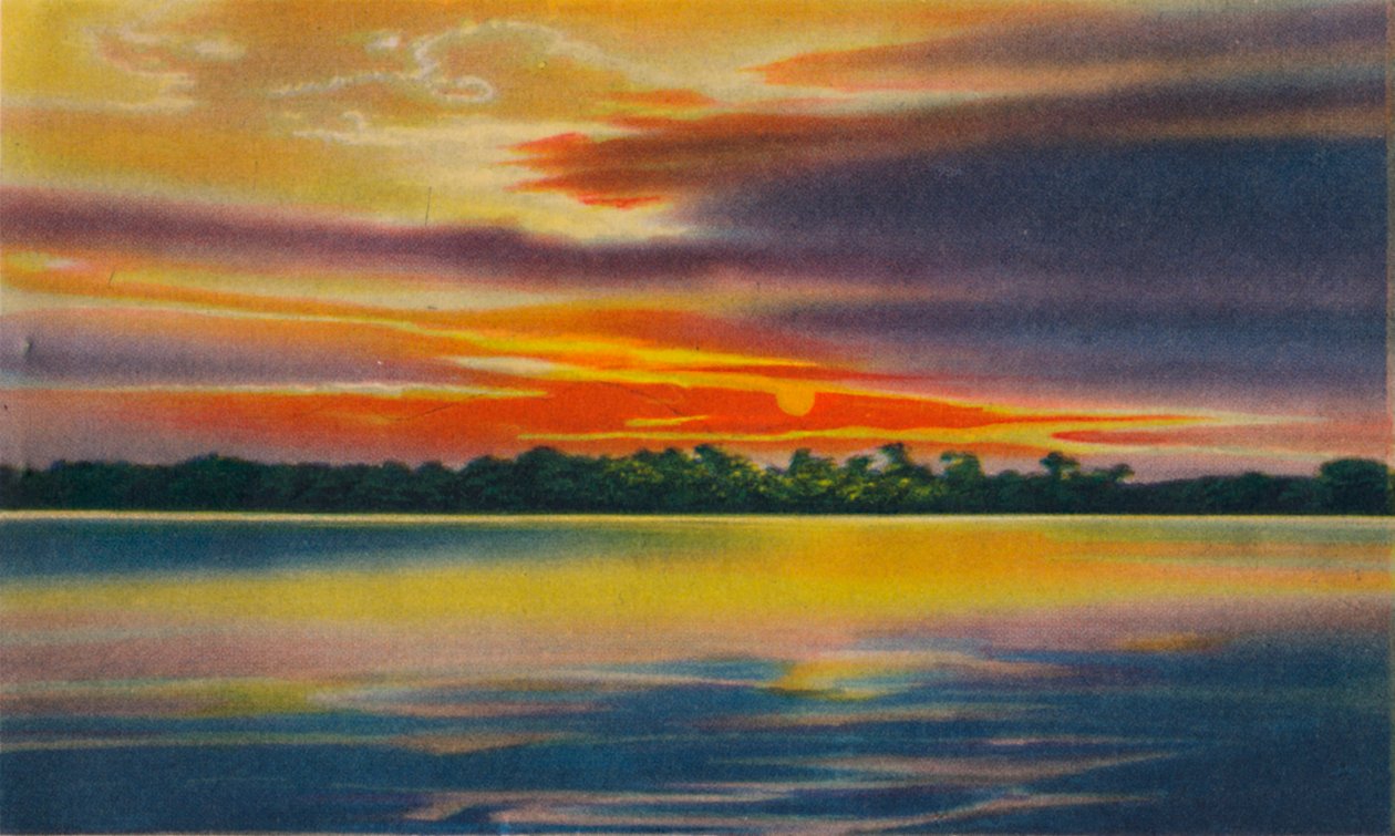 マグダレナ川の夕暮れ、バランキージャ、c1940年代 作： 不明