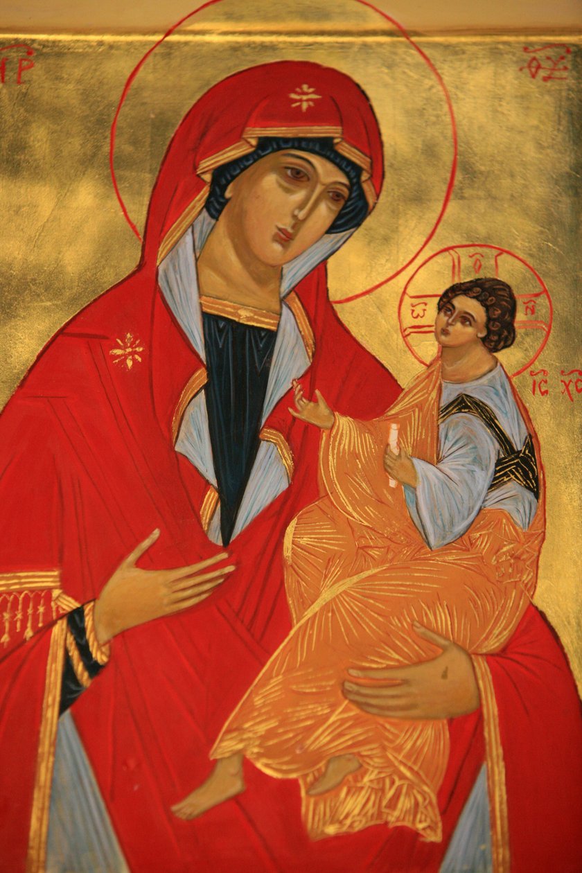 オーソドックスなアイコン : Mary and Jesus Paris France 作： 不明
