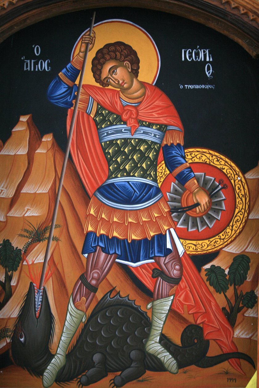 オーソドックスなアイコン：Saint George Grece 作： 不明