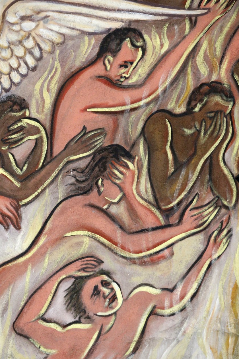絵画。最後の審判。地獄、アネホ、トーゴ 作： 不明