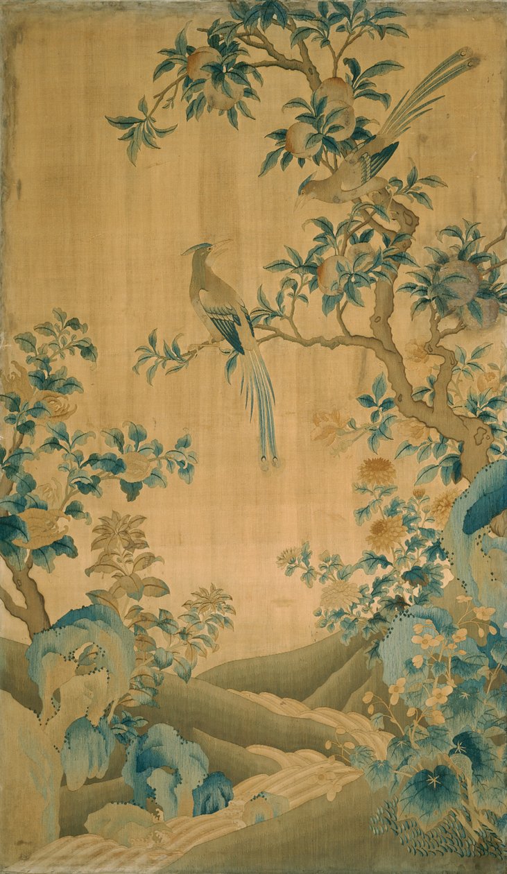 パネル ファニッシング ファブリック、中国、清王朝 1644-1911、17501800。 作： 不明