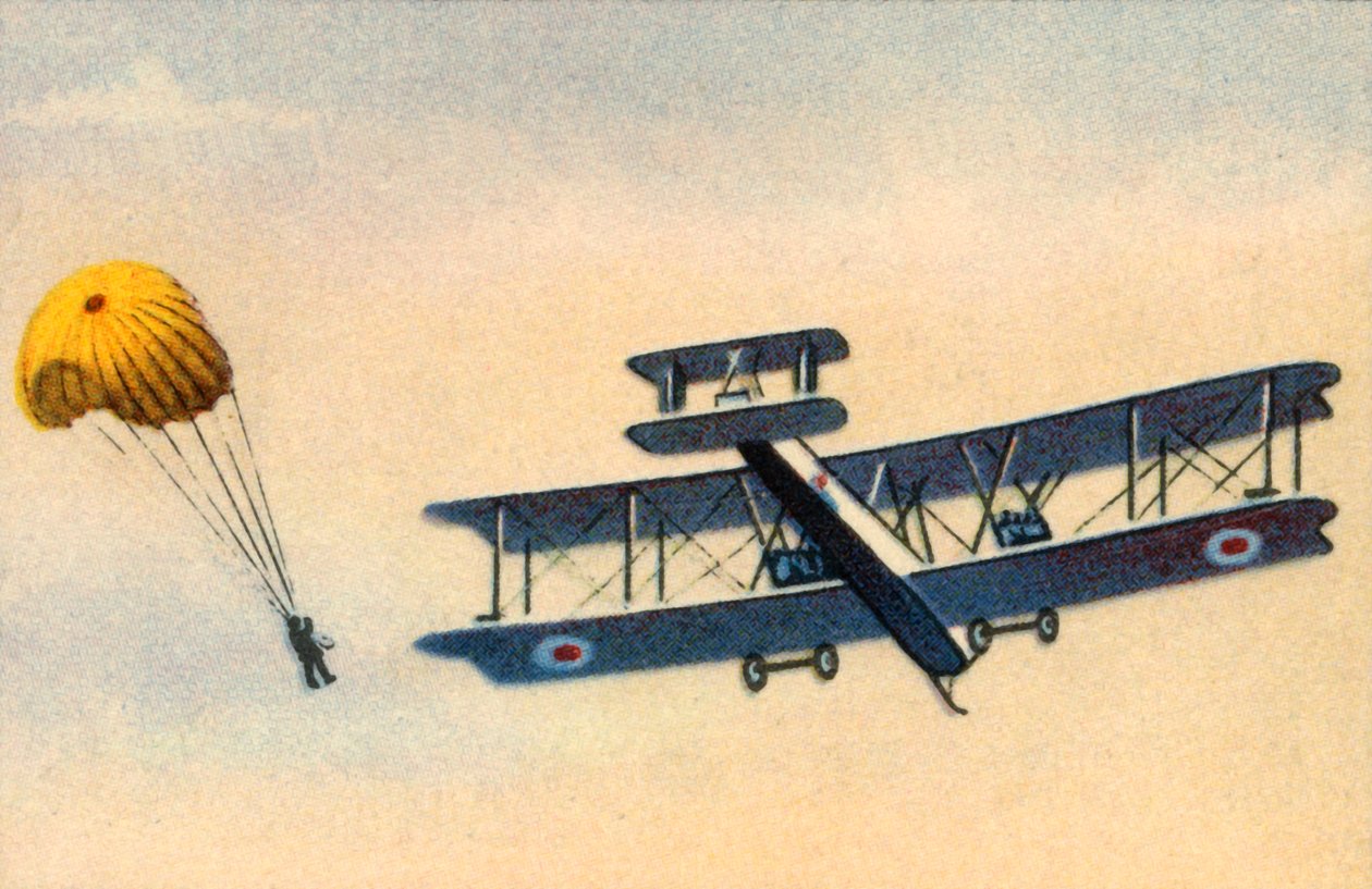 パラシュートジャンプ、c1919、1932。 作： 不明