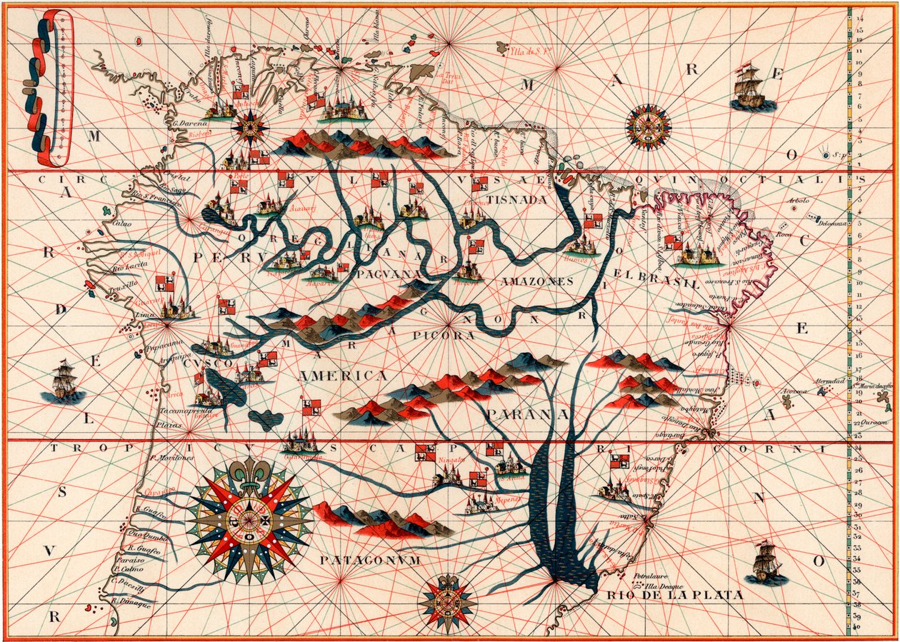 南アメリカの一部、1582 作： 不明
