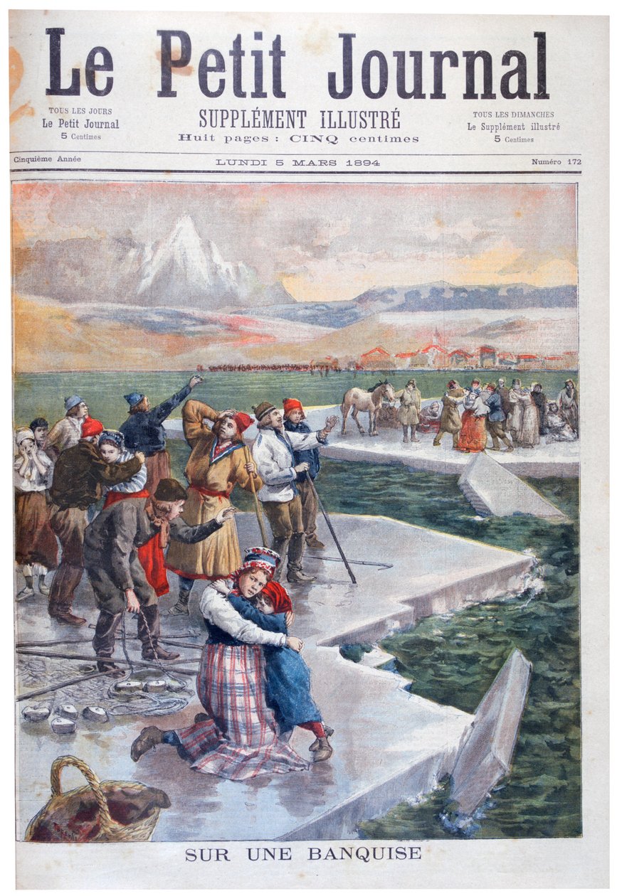 1894年、フィンランドの流氷に取り残された人々 作： 不明
