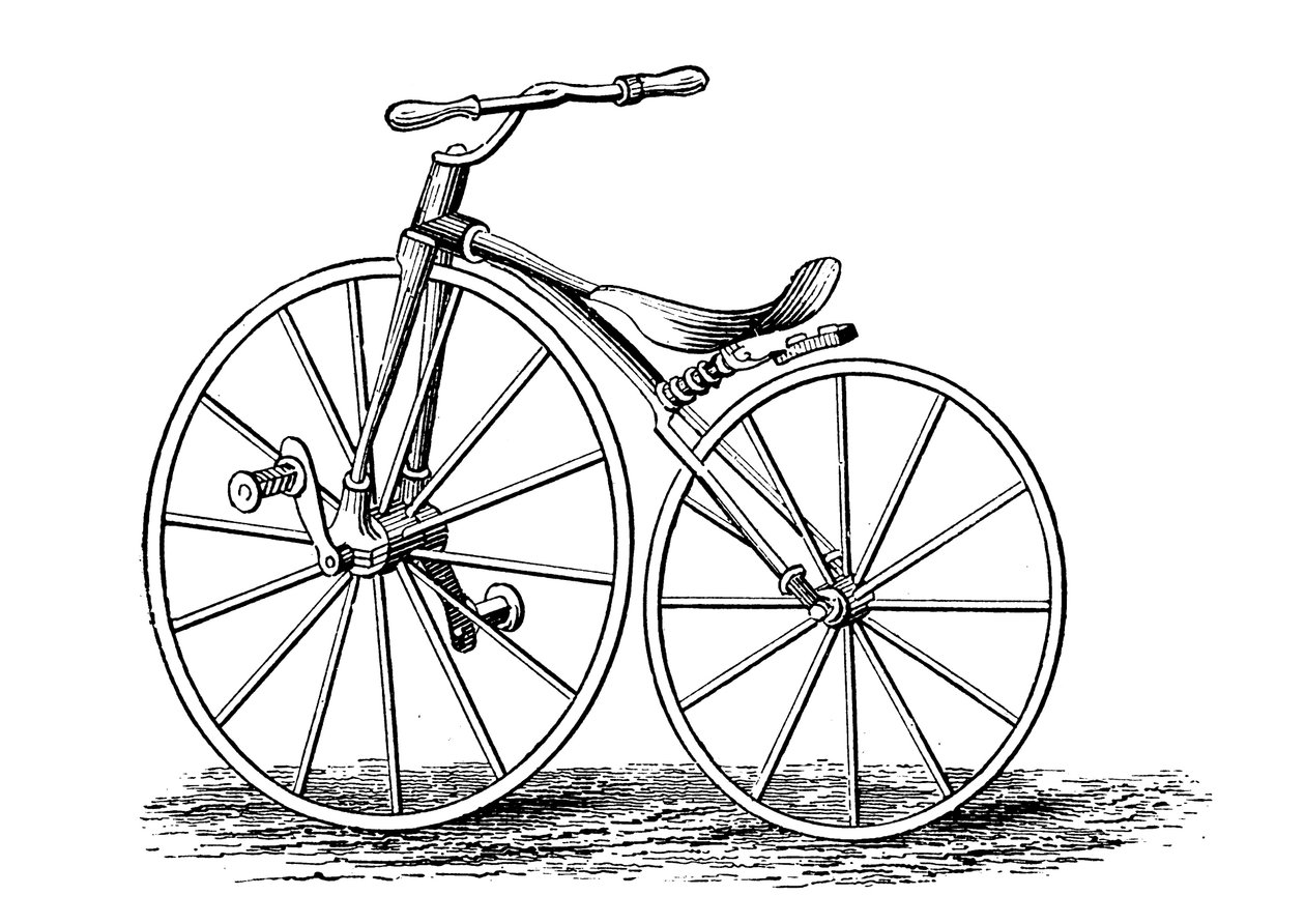 ピカリングクランクペダル駆動自転車、アメリカのデザイン、c1860s c1880 作： 不明