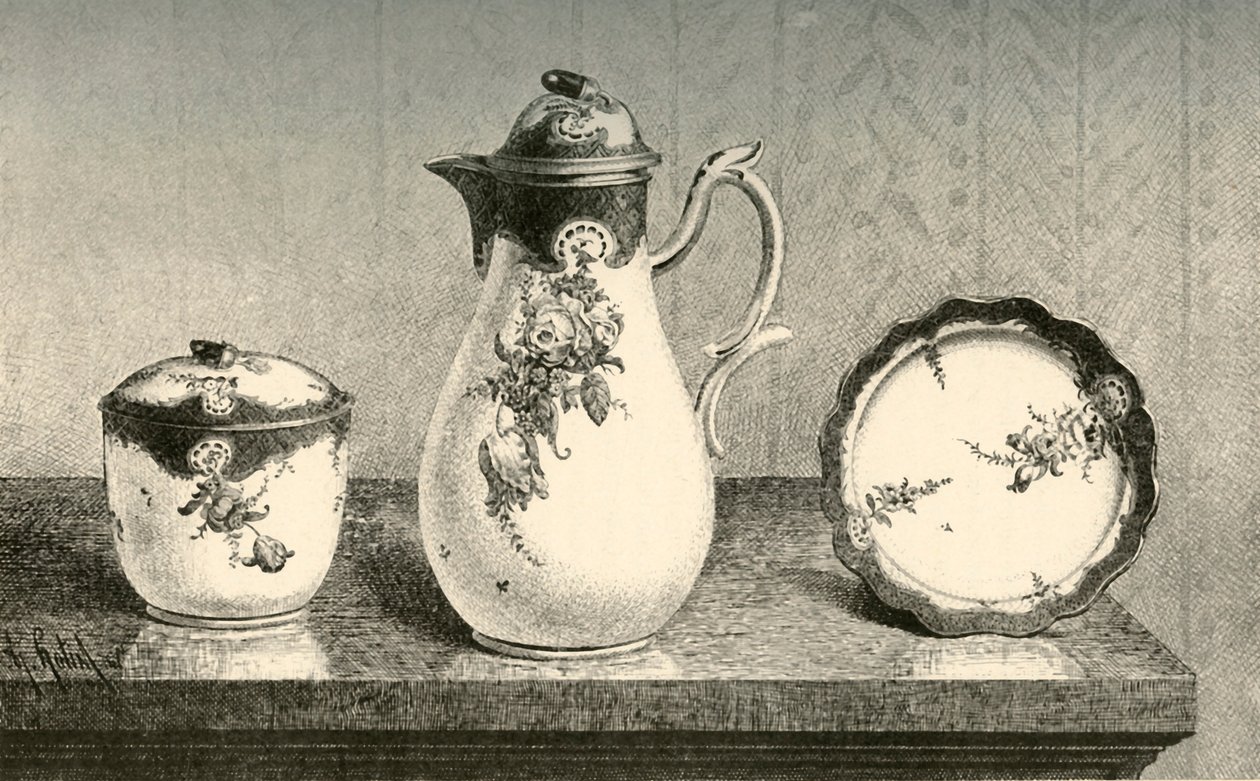 磁器のコーヒーセット、18世紀半ば後半、1903年。 作： 不明