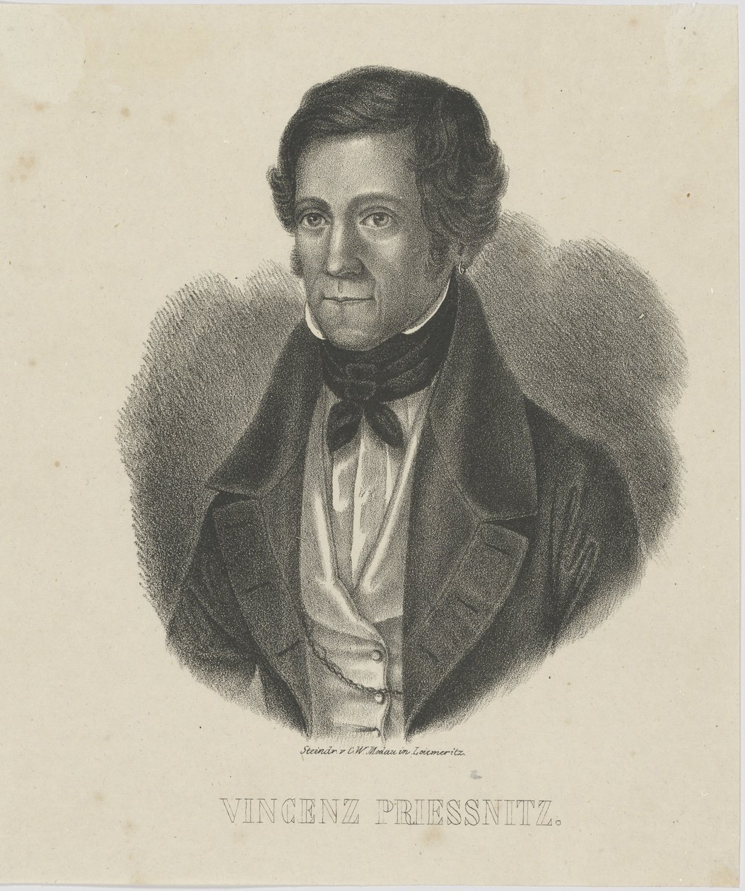 Vincenz Priessnitz 1799-1851の肖像c。 1840。 作： 不明