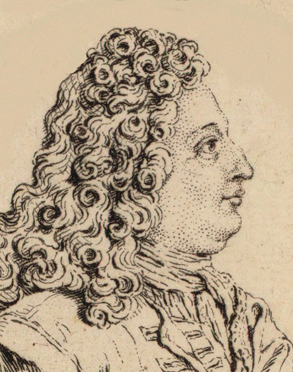 作曲家マリン・マレ（Marin Marais）1656-1728年の肖像。 作： 不明