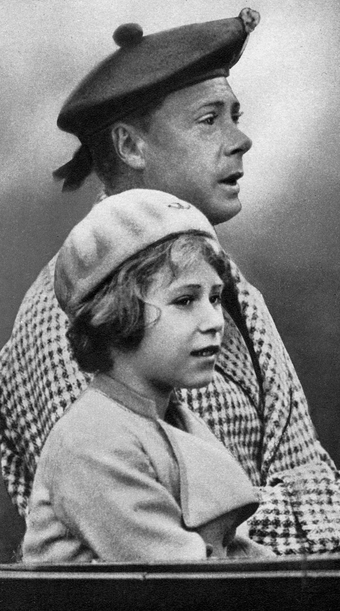 エリザベス王女と叔父のデイビッド、c1936 作： 不明