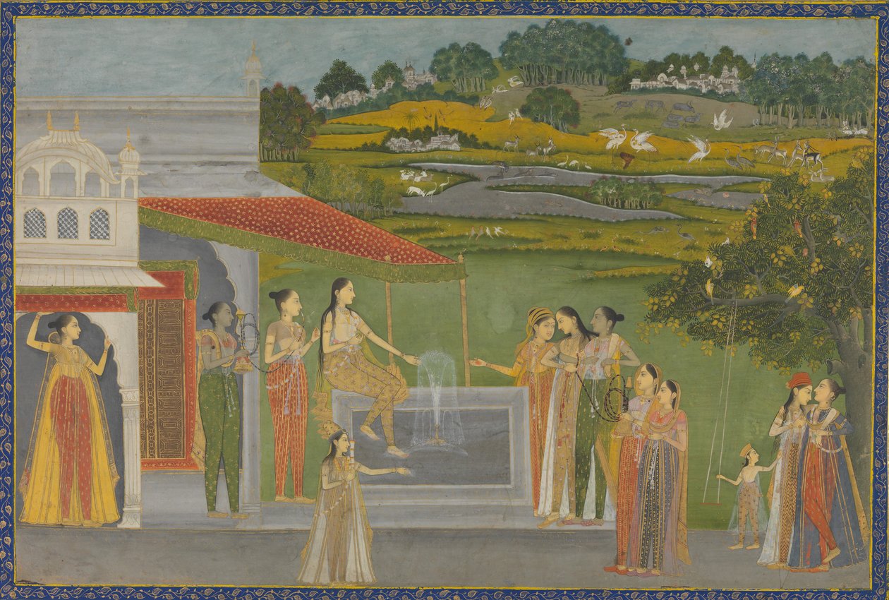 プリンセスたちが噴水に集う, ca. 1770年。 作： 不明