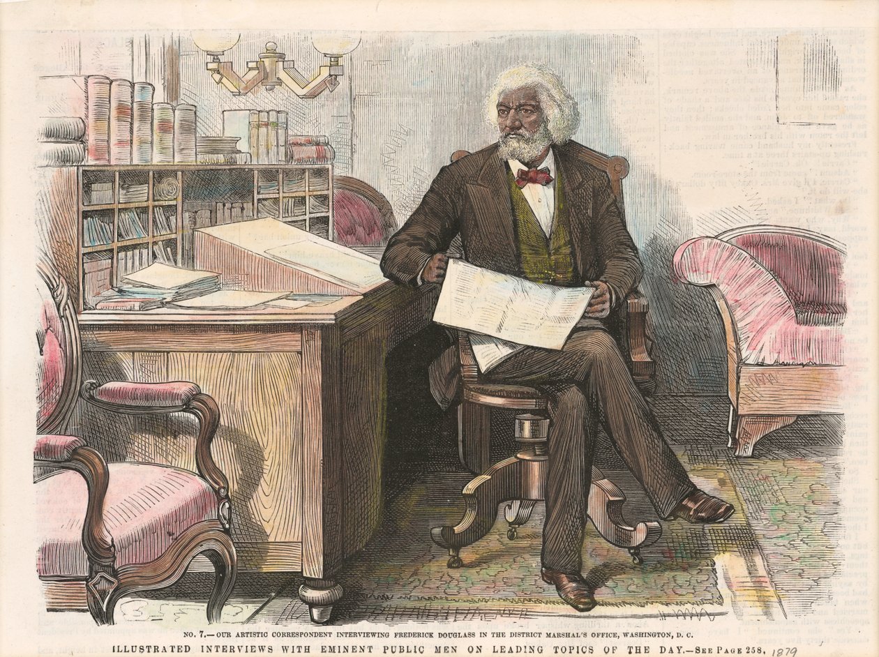 フレデリック・ダグラスの版画、カリフォルニア州。 1879年。 作： 不明