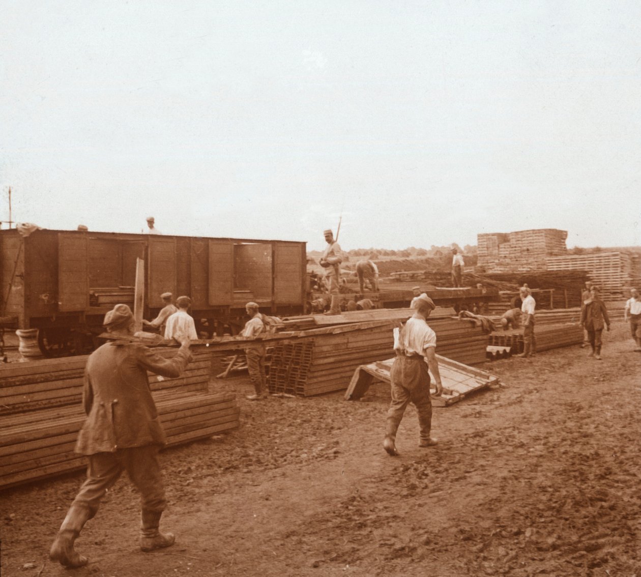 囚人、フランス北部、ジェコート、c1914-c1918 作： 不明