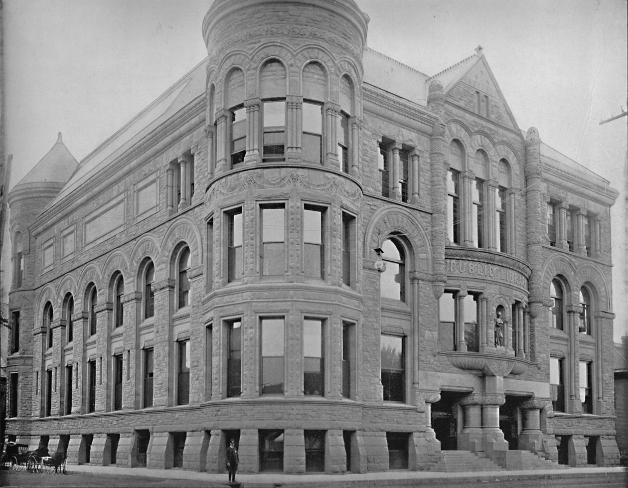 公共図書館の建物、ミネアポリス、ミネソタ、c1897。 作： 不明
