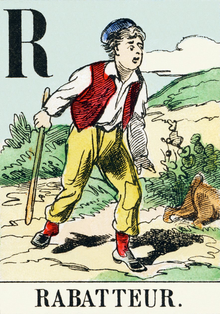 R : ラバトラー - 狩猟用アルファベット, 1890年頃（彫刻 作： 不明