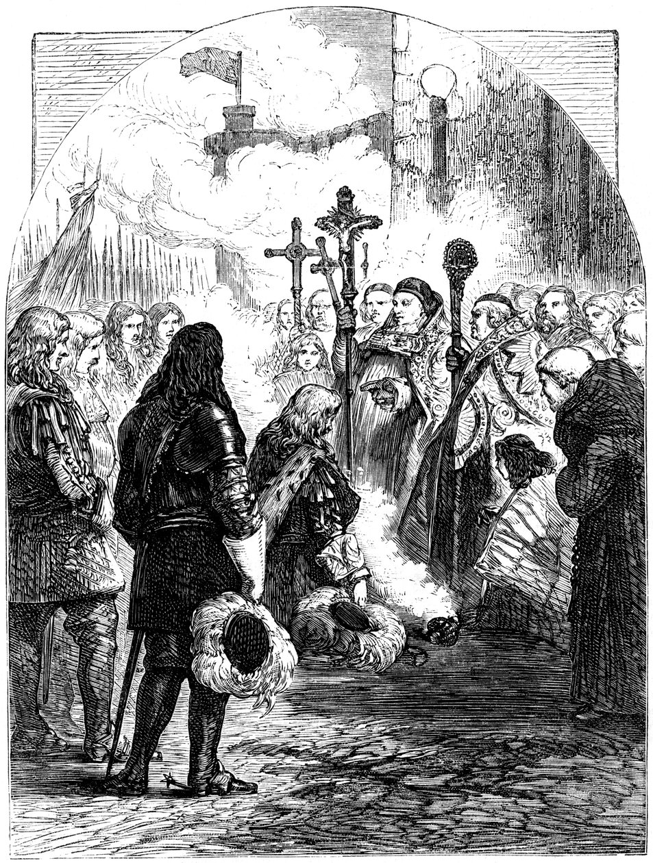 1689年、ダブリンでのジェームズ2世のレセプション 作： 不明