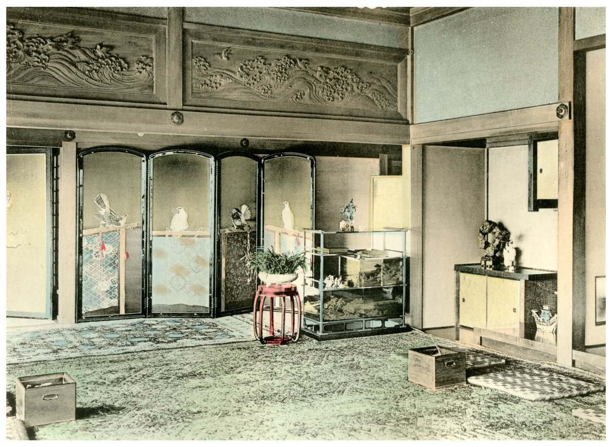 日本の貴族の家の応接室、1904年 作： 不明